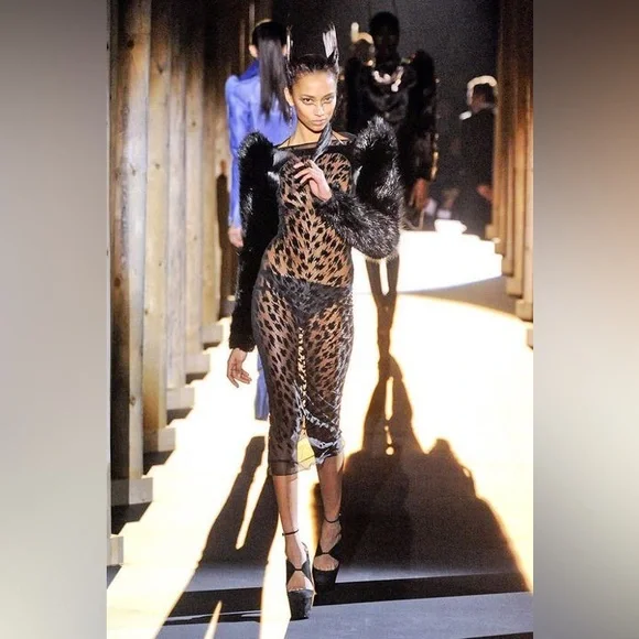 MUGLER FW 2011 runway leopard print long dress - Picture 2 of 9